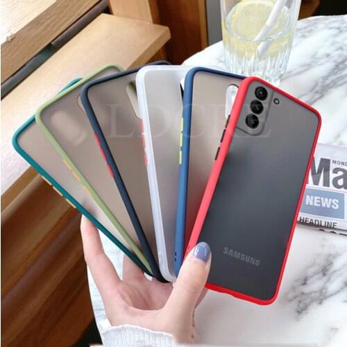 For Samsung Galaxy S21 Case Frame Matte Armor Skin feel Case For S21 Plus Case Cover For Galaxy S21 Ultra Note 10 Lite S10 Lite