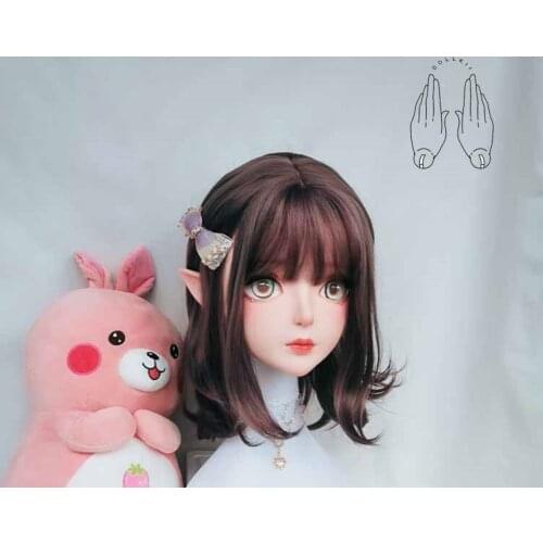 Dollkii 17) Female Girl Silica Resin Cosplay BJD Cross Dressing Kigurumi Head Mask Anime Role Play Party Crossdresser Doll Mask