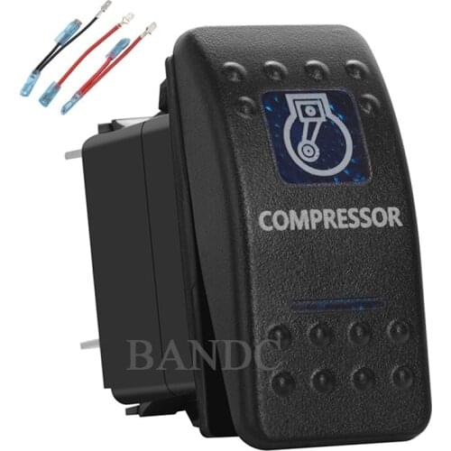 COMPRESSOR 5Pins On-Off SPST Blue Led Toggle Switch for Car Boat Marine Truck，12V 20A 24V 10A，Jumper Wires