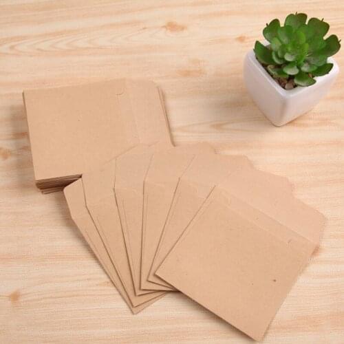 100Pcs 8*8cm Kraft Envelopes Square Small Envelope Card Bank Card Membership Card Envelope Wedding Party Invitation