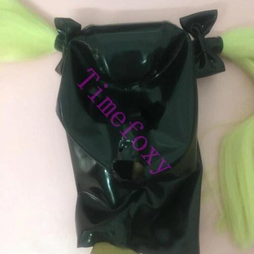 Latex Mask with bowknot pigtail Sexy Hood Mask Back Zip Halloween hood mask Rubber mask Costumes props