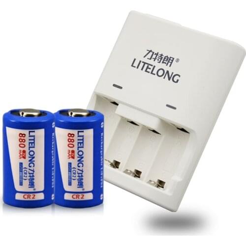 2 pcs CR2 3V 800mAh lithium battery +3V cr2 Dedicated charger for Microphone Camera Remote