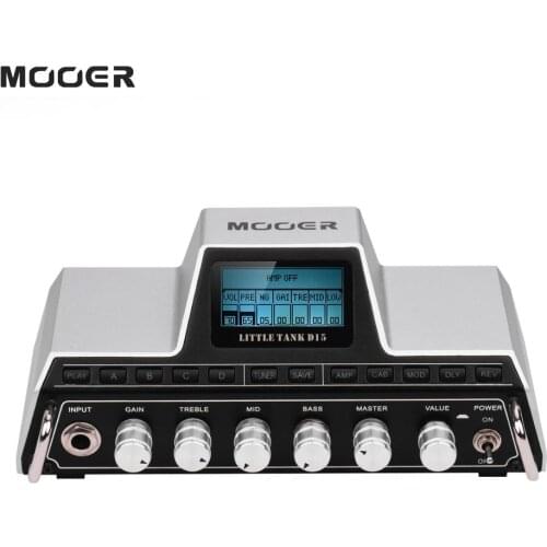 MOOER Little Tank D15 Modeling Mini Guitar Amplifier Head 25 Amp Models 20 Cabinet Models Modulation Delay Reverb Effects