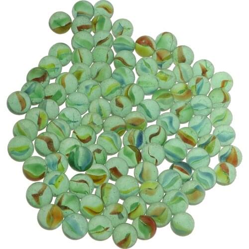 Set of 100 Green Petal Marbles (16mm) for Chinese Checkers & Marble Run Game Toy Kids DIY Craft, Fish Tank Home Decoration