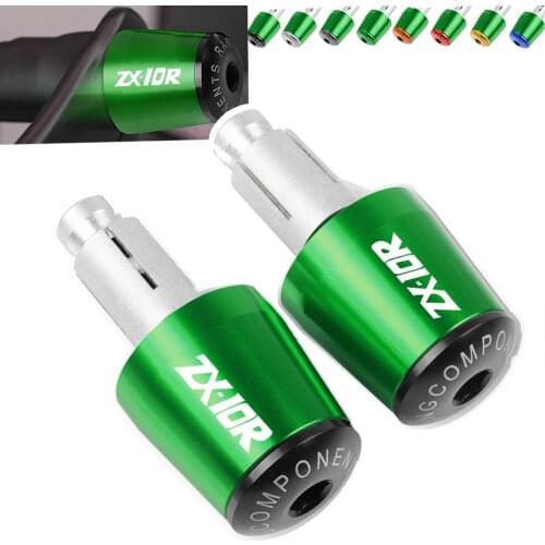 With zx-10r logo Motorcycle Hand Bar End Handlebar Handle Grips Cap For Kawasaki ZX10R ZX-10R 2003 2004 2005 2006 2007 2008 2009