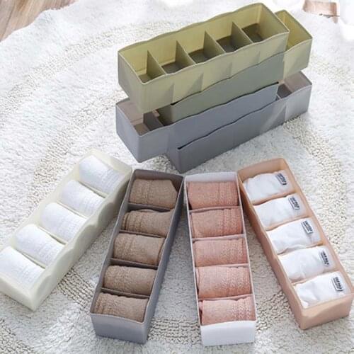 5 Grids Storage Box Closet Drawer Organizer Underwear Clothes Organizer Box for Folding Bra Ties Socks Shorts Desktop Organizer