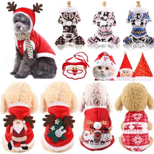 Dog Coat Christmas Dogs Clothes Costume Santa Claus Costume for Puppy Pet Cat Xmas Accessories for New Year Festival Holiday