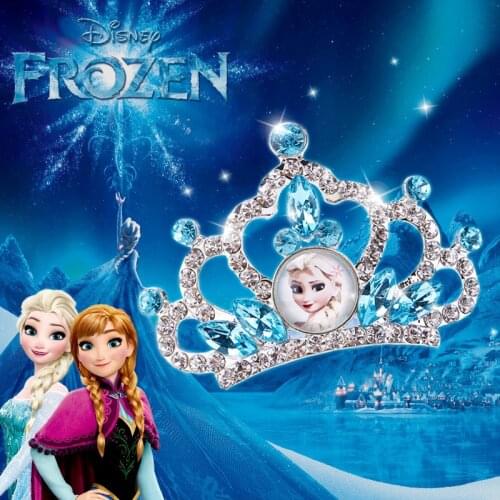 Disney girls frozen 2 gift box crown cartoon cute ice and snow princess elsa pink hair accessories gift