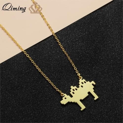 QIMING Cute Animal Camel Necklaces Pendants For Women Dry Desert Handmade Vintage Jewely Choker Chains Necklace Gift
