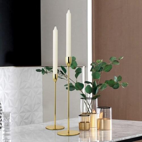 Romantic Nordic Metal Candlestick Gold Candle Holders Wedding Decoration Bar Party Home Decor Candlestick Simple style