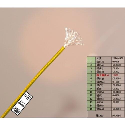 Diy earphone wire OCC silver 105cores 18AWG OD:1.25mm 1meter
