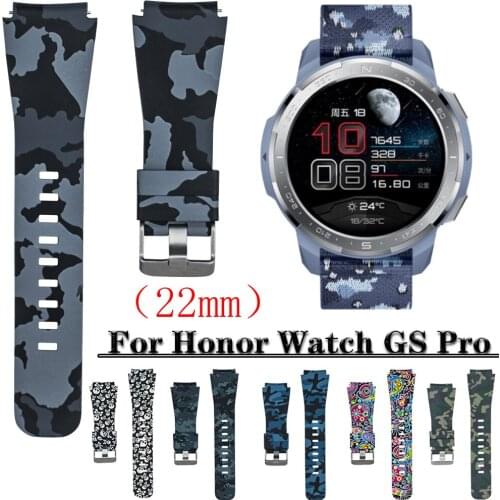 For Honor Watch GS Pro Strap Magic Watch 2 46mm Camouflage Pattern Silicone Watchband Wristband Sport Bracelet 22mm Watch band