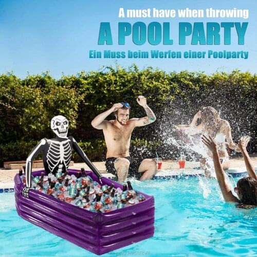 Halloween Skull Skeleton Inflatable Serving Buffet Bar Beverage Ice Bucket Salad Floating Tray Pool Beer Drink JY27 21 Dropship