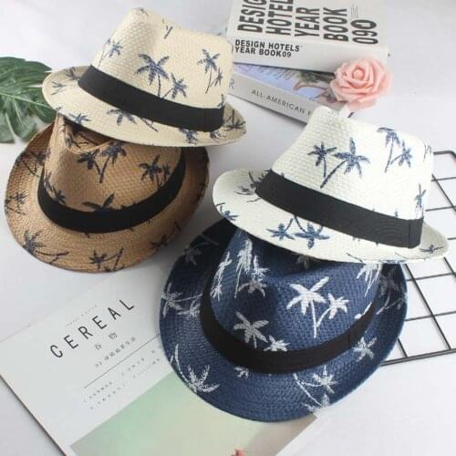 Summer Straw Sun hat Kids Beach Sun hat Trilby Panama Hat Handwork For Boy Girl Children 4 colour Parent-child Cap Mens Hat