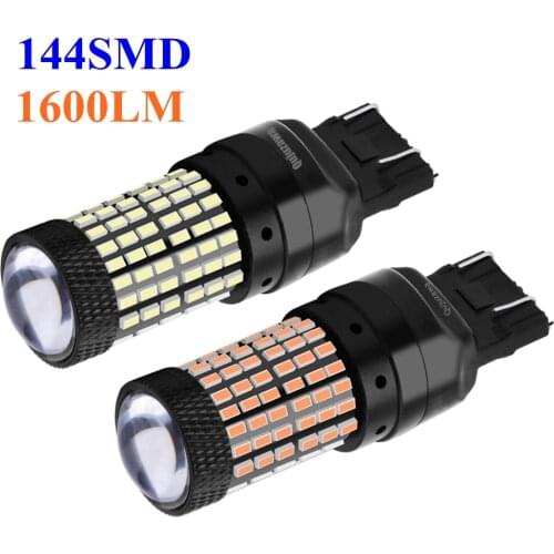 2PCS T20 W21/5W 7443 Super Bright 1600lm LED Car Tail Brake Bulbs Auto Turn Signals Lamp Daytime Running Lights Red White Yellow
