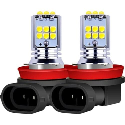 2PCS 1800LM H8 H11 H10 H16 5202 PSX24W 9006 HB4 9005 HB3 PY24W P13W LED Bulbs Car Fog Lights Auto Foglamps White Yellow 12V 24V