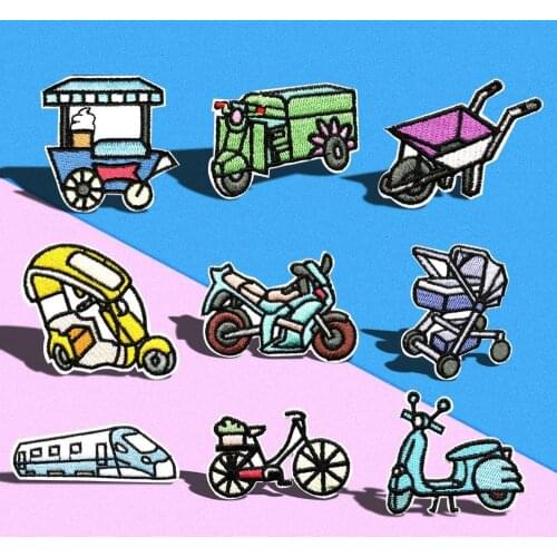 Bicycles,prams,electric cars,tricycles,motorcycles Patch Embroidered Iron On Clothes Patch DIY of children Clothing Accessories