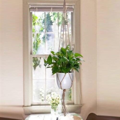 6PCS Macrame Plant Hanger Vintage Rope Basket Outdoor Pot Holder Flower Pot For Garden/wall Decoration