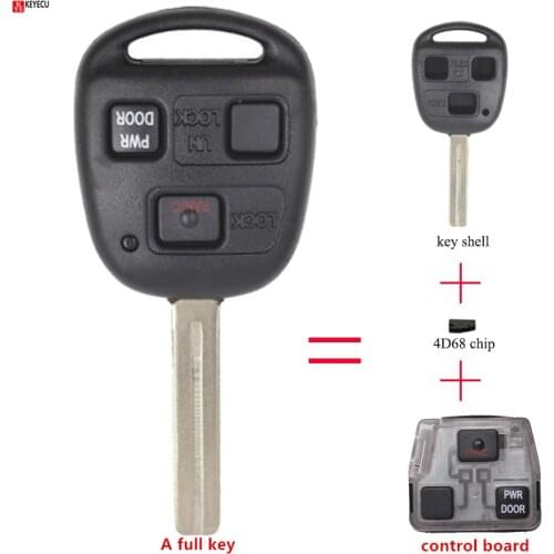 KEYECU Replacement Remote Key With 3 Buttons 4D68 Chip 314.4MHz / Control Board FOB for Lexus RX330 RX350 RX400h RX450h HYQ12BBT