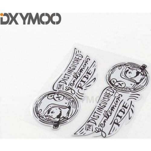 1 Pair Car Styling Vinyl Tape Motorcycle Gentleman Distinguished Ride Bike Wings Sticker Decal for Cafe Racer 12x5cm