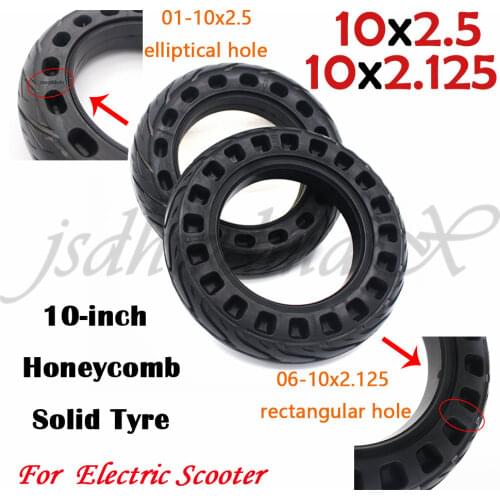 10 Inch Electric Skateboard Tire Honeycomb Solid Tyre 10x2.5 for Electric Scooter Skateboard 10x2.125 10x2.5 Non-inflatable Tyre