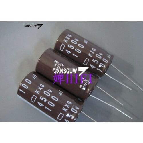 10PCS NIPPON KXG 450V100UF 18X35MM NCC long life electrolytic capacitor 100UF/450V CHEMI-CON 105 degrees 100uF 450V