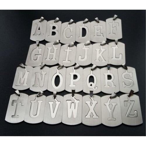 100pcs/lot Stainless Steel Army Dog Tags with Letters Hollowed Factory Wholesale