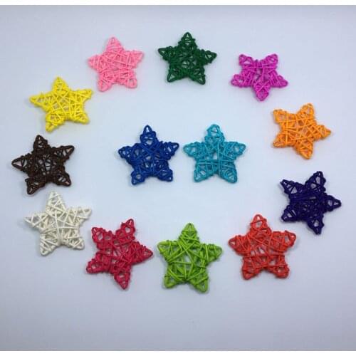 6CM 10pcs Rattan Stars For Shopping Center Kindergarten Color Sepak Takraw Ball Festive Party Supplies Event Party DIY