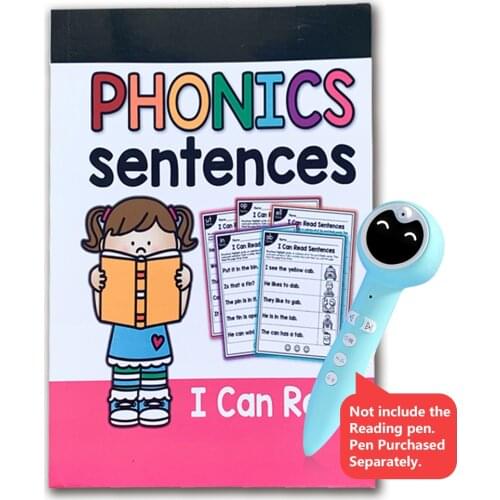 113 Pages/English Phonics Exercise Book I Can Read Simple Sentences Training Practice Book Educational Kids Games for Children