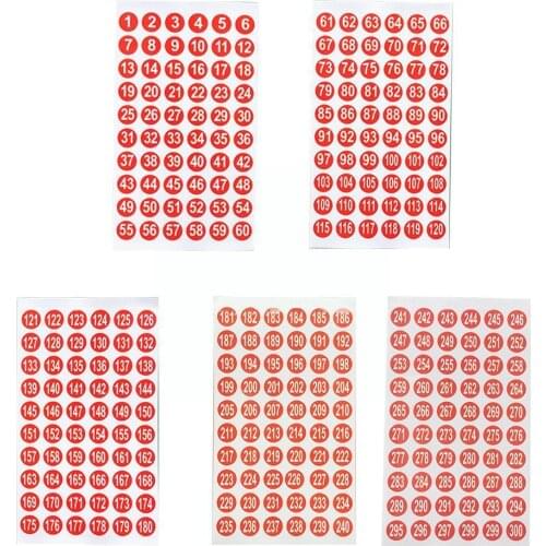 Digital Number Stickers Label For Nail Polish Color Numbering Marking Tools Manicure Varnish Woman 1-300 Waterproof Gel V5R1