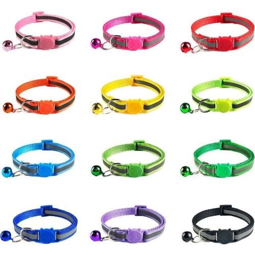 Pet Dog Cat Collar With Bell Adjustable Buckles Cat Collar Pet Accessories For Small Dog Chihuahua Bulldogs Pet Supplies