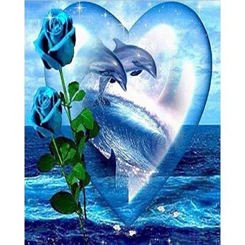 GATYZTORY DIY Diamond Embroidery Love Sea Diamond Painting 5D Natural Scenery New Arrival Room Decoration