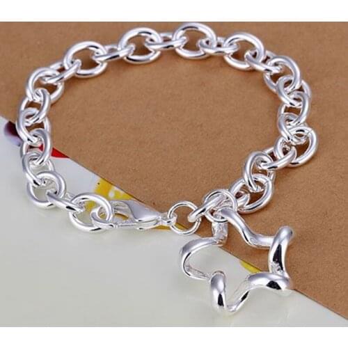 H280 silver fashion jewelry 925 jewelry silver plated bracelet Twisted flower bracelet /YPTATQFH HHJWSZBG