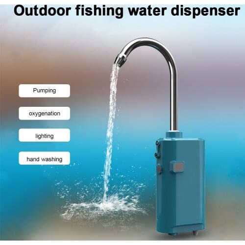Practical Outdoor Fishing Oxygen Pumping Portable Smart LED Light Fishing Air Pump Intelligent Induction Water Extractor