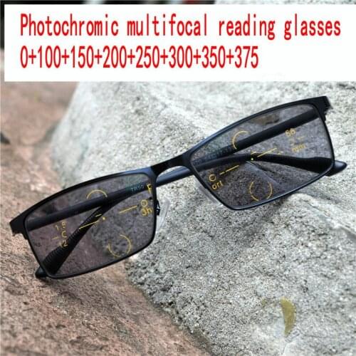 Classic Full frame Square progressive reading glasses fashion men and women color multi-focus graduation glasses with box FML