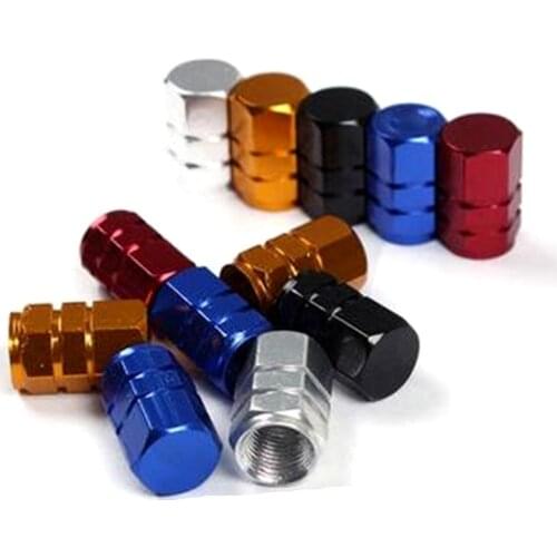 Hot Color Aluminum Alloy Valve Cap Bike Cap Bike Bicycle Cycling Tire Leak Valve Cover Gas Nozzle 10 Colors Bicycle Accessories