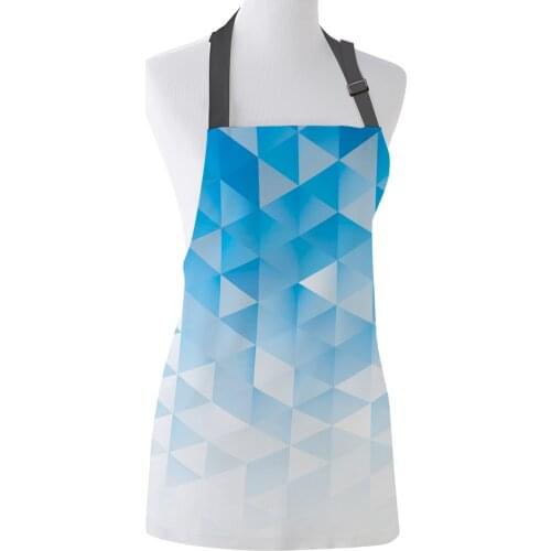 Kitchen Apron Geometric Gradient With Mosaic Triangle Pattern Sleeveless Canvas Aprons for Men Women Home Cleaning Tools