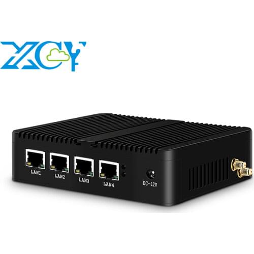 XCY firewall pfsense pc intel Celeron N2830 J1900 router pc 4 ethernet ports Windows 10 HTPC VGA fanless mini pc