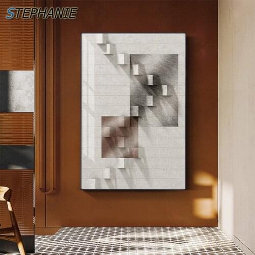 Minimalist Nordic Geometry Canvas Painting Modern Building Poster and Print for Living Room Bedroom Abstract Wall Art Decoration