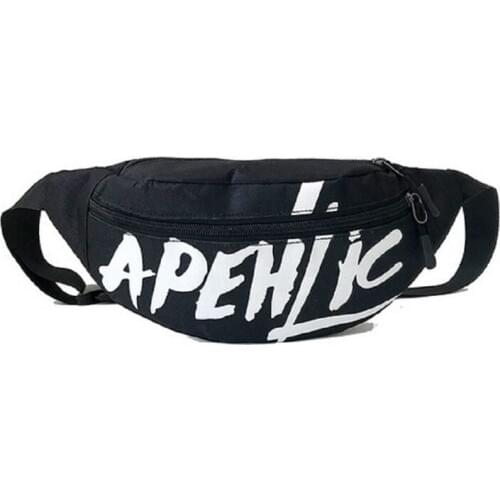 Fashion Women Cool Hip-Hop Letter Print Canvas Waist Pack Bum Bag Belt Money Pouch Travel Fanny Pack for Girl