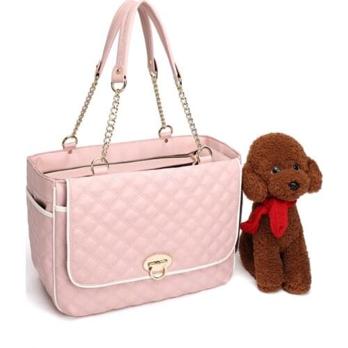 Fashion Pu Leather Small Cat Dog Carrier Bag Pet Handbag Outdoor Travel Carrier Tote Bag Breathable Pet Shoulder Bag Dog Supplie