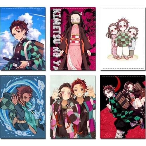 New Travel Accessories Passport Holder PU Leather Cartoon Demon Slayer Travel Passport Cover Case High Quality Card ID Holders