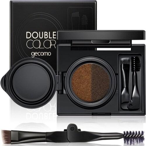 2 Colors Eyebrow Powder Makeup Palette Waterproof Shade for Eyebrow Enhancer Cosmetic Brush Mirror Box Make Up Tools Set