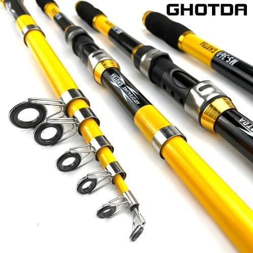GHOTDA Portable Telescopic Carp Fishing Rod Hard Carbon Fiber Fishing Rod Pesca 2.1M-3.6M