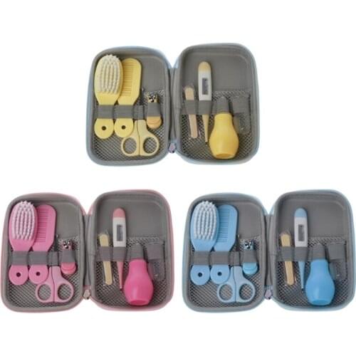 8Pcs/Set Newborn Baby Kids Nail Hair Health Care Thermometer Grooming Brush Kit