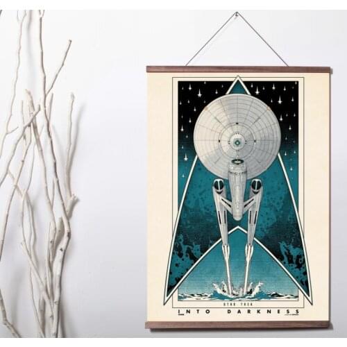 Into Darkness Art Canvas poster decoration painting with solid wood hanging scroll