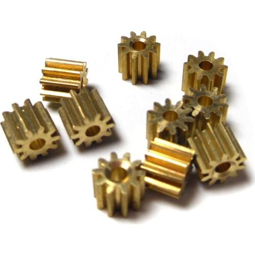 102A 0.4M Copper Pinion Gears 10 Teeth 0.4M 1.98mm Shaft Hole Gear (10pcs/lot)