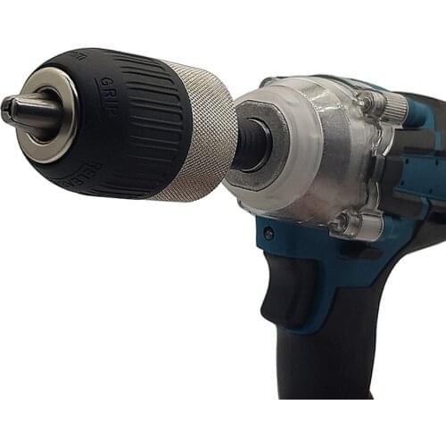 1/2-20UNF 2-13mm Keyless Metal Drill Chuck Quick Change Adapter SDS-Plus Shank 1/4\" Hex Square Fit Rotary Hammer/Hammer Drill
