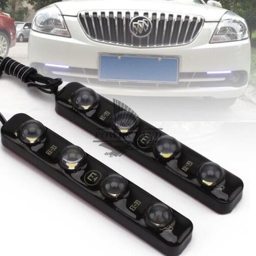 1pair LED Universal High Power Car 4LED White Daytime Running Light DRL Fog Warning Decorative Lamp High Power 100% Waterproof