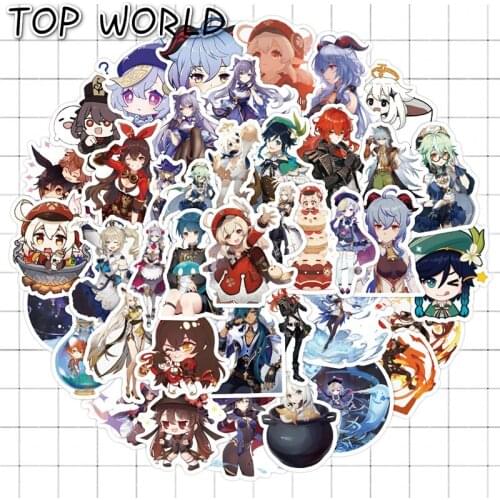 10/50Pcs/set Genshin Impact Cartoon Game Mixed Graffiti Stickers For Case Skateboard Helmet Luggage Kids Phone Decals Diy Laptop